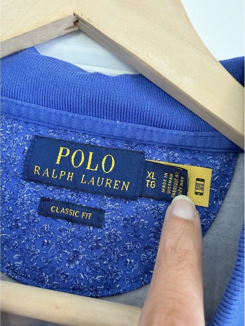 Polo Ralph Lauren Classic Fit Blue Floral Print Polo Shirt Men’s XL Preppy